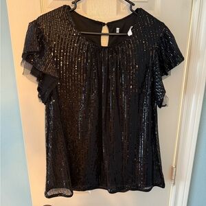 Black Sequin Women's Top